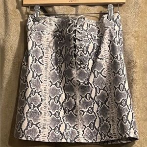 Wilsons leather snake skin mini skirt